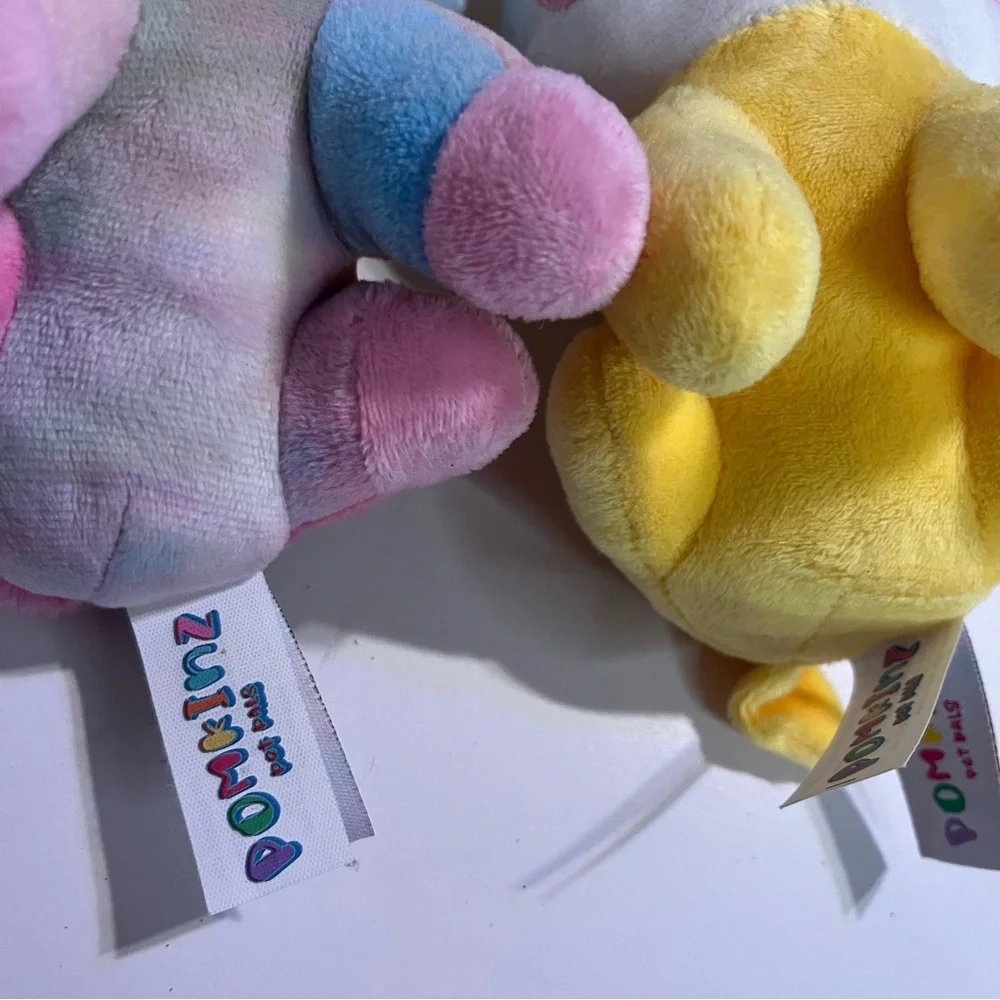 Pomkinz Pet Pals Tie Dye Yellow Plush Unicorn Dogs 7